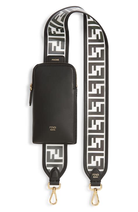 fendi logo strap leather phone case|real real fendi phone case.